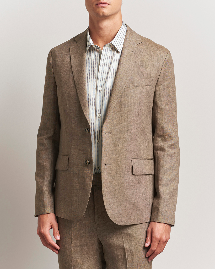 Herre | Dressjakker | J.Lindeberg | Elton Unlined Super Linen Blazer Nutmeg