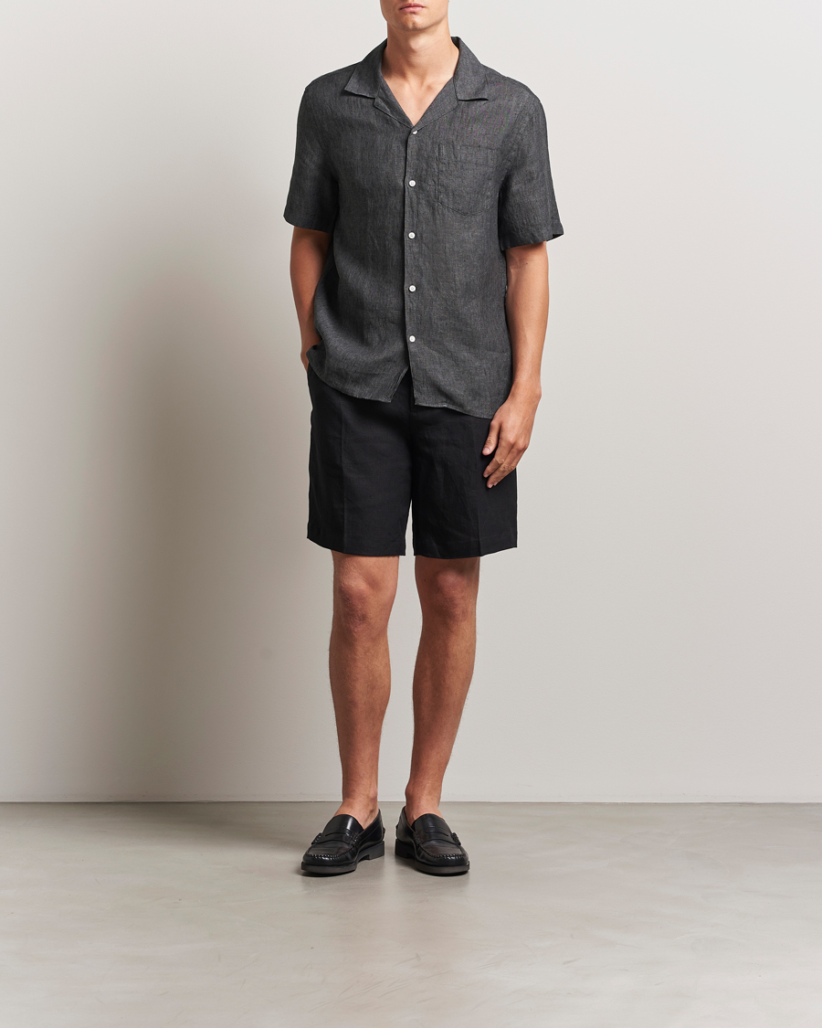 Herre | Shorts | J.Lindeberg | Brady Drape Linen Shorts Black