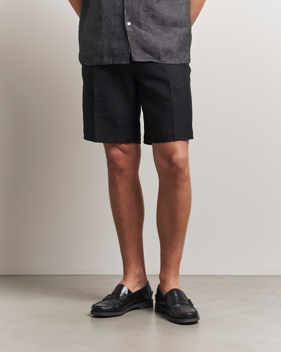 Herre | Shorts | J.Lindeberg | Brady Drape Linen Shorts Black