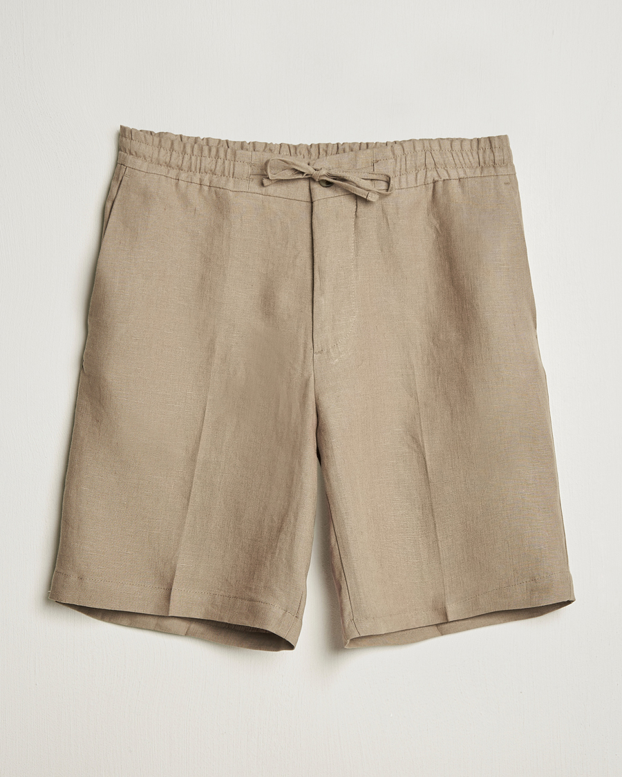 Herre | Shorts | J.Lindeberg | Brady Drape Linen Shorts Nutmeg