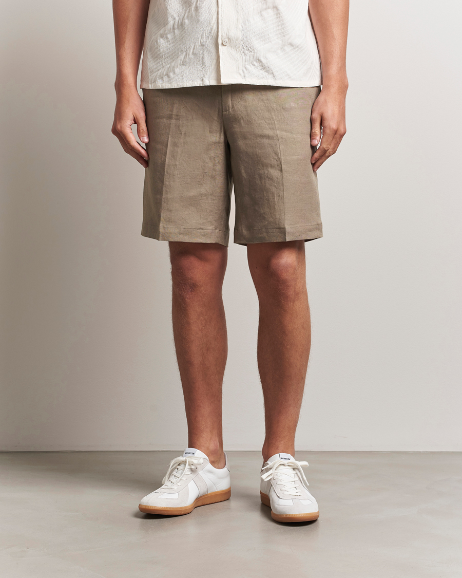 Herre | Shorts | J.Lindeberg | Brady Drape Linen Shorts Nutmeg