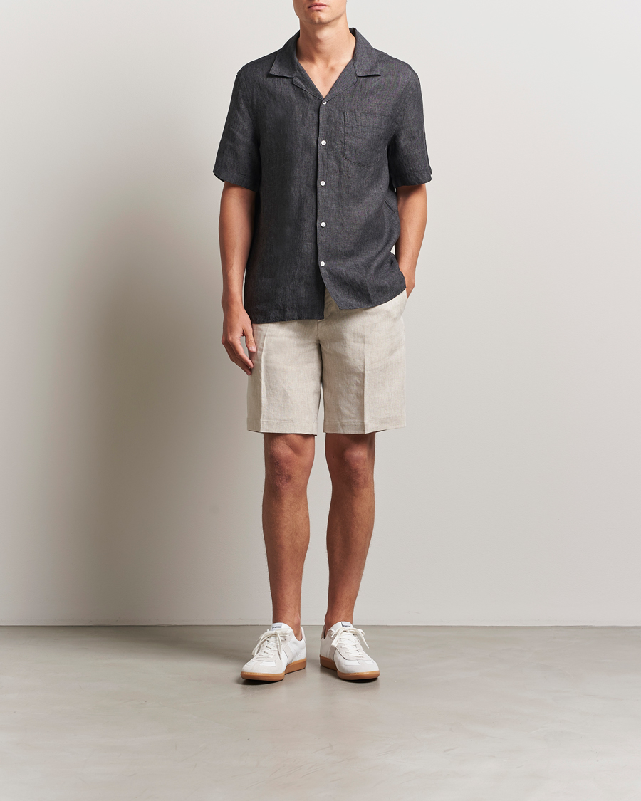 Herre | Shorts | J.Lindeberg | Brady Drape Linen Shorts Moonbeam
