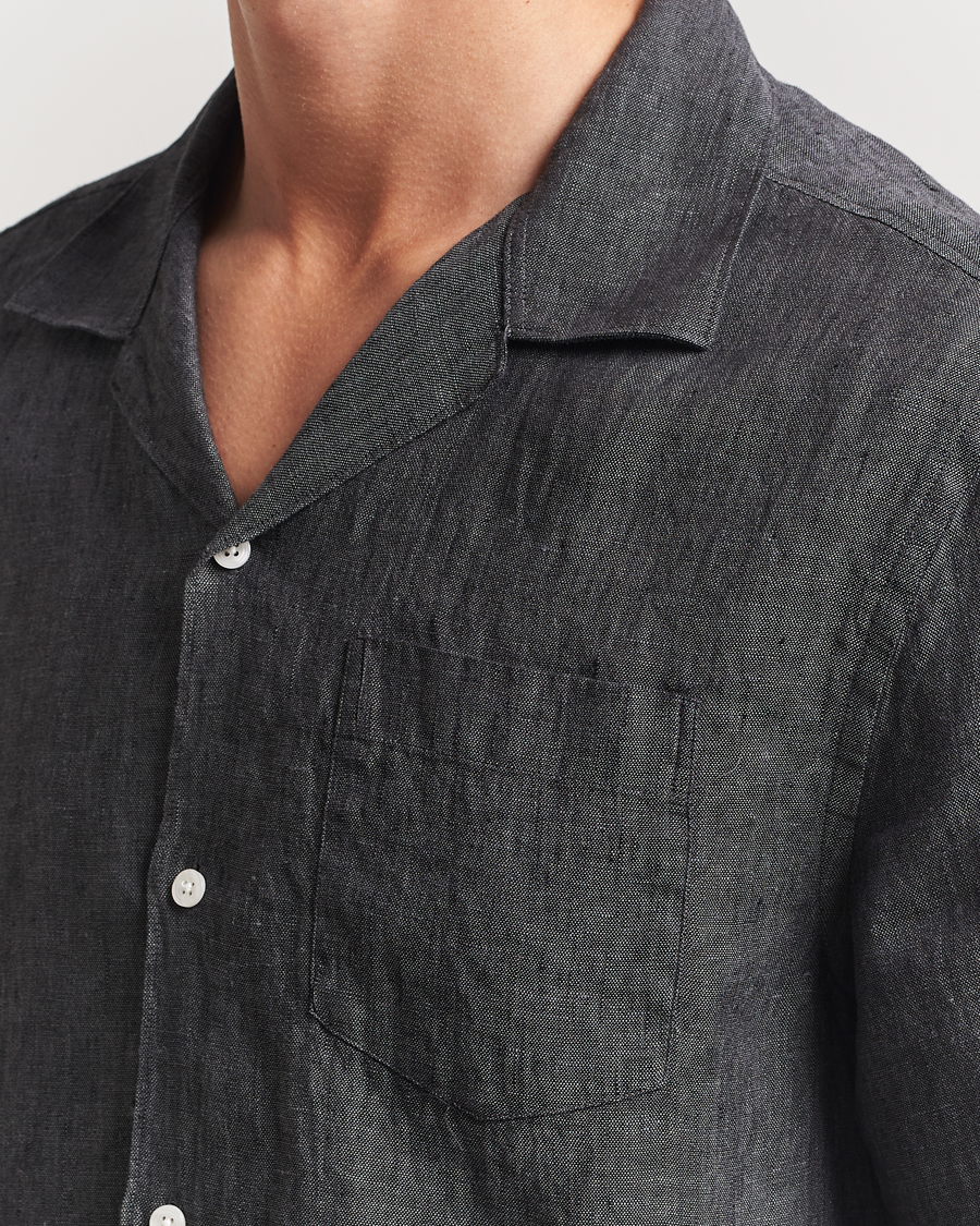 Herre | Skjorter | J.Lindeberg | Elio Linen Melange Shirt Black