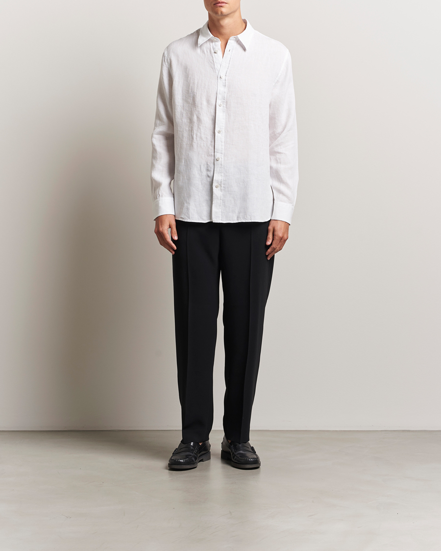 Herre | Skjorter | J.Lindeberg | Linen Melange Shirt White