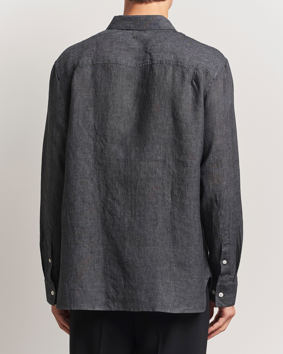 Herre | Skjorter | J.Lindeberg | Linen Melange Shirt Black
