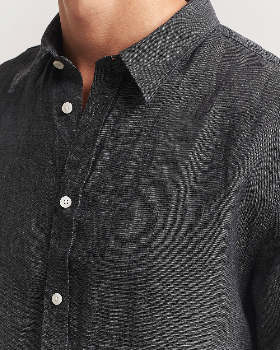 Herre | Skjorter | J.Lindeberg | Linen Melange Shirt Black
