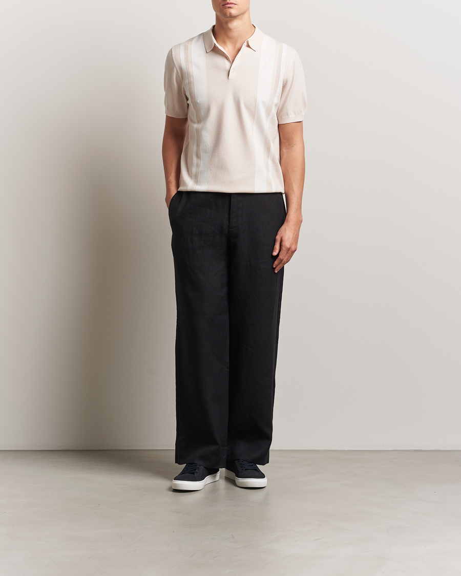 Herre | Pikéer | J.Lindeberg | Reymond Stripe Knit Polo Moonbeam
