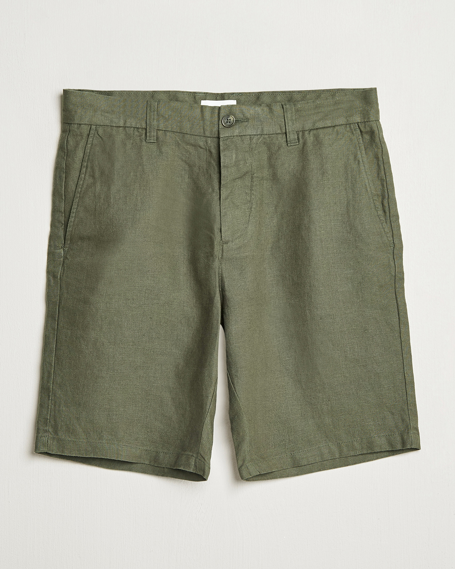 Herre | Shorts | NN07 | Crown Linen Shorts Croc Green