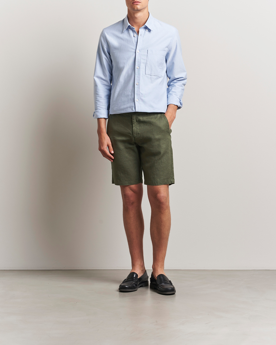 Herre | Shorts | NN07 | Crown Linen Shorts Croc Green