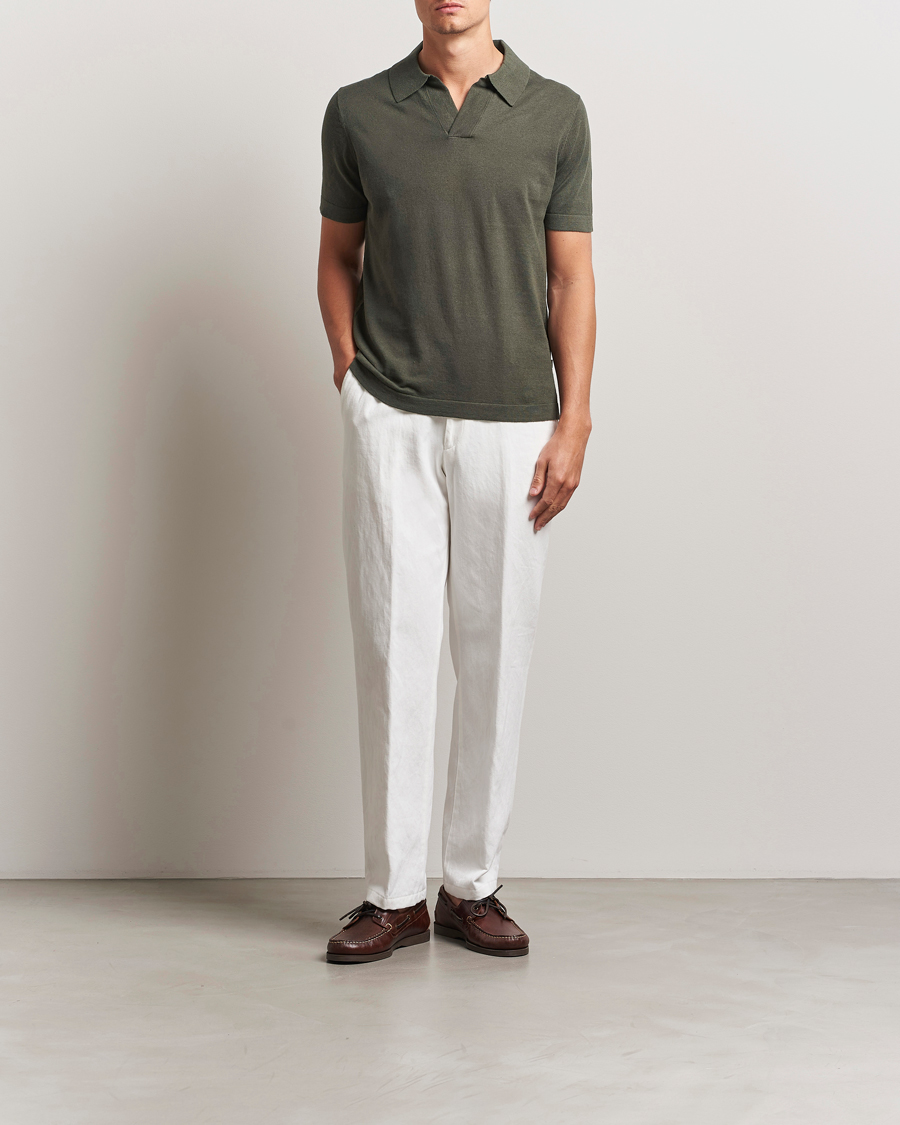 Herre | Pikéer | NN07 | Ryan Cotton/Linen Polo Croc Green