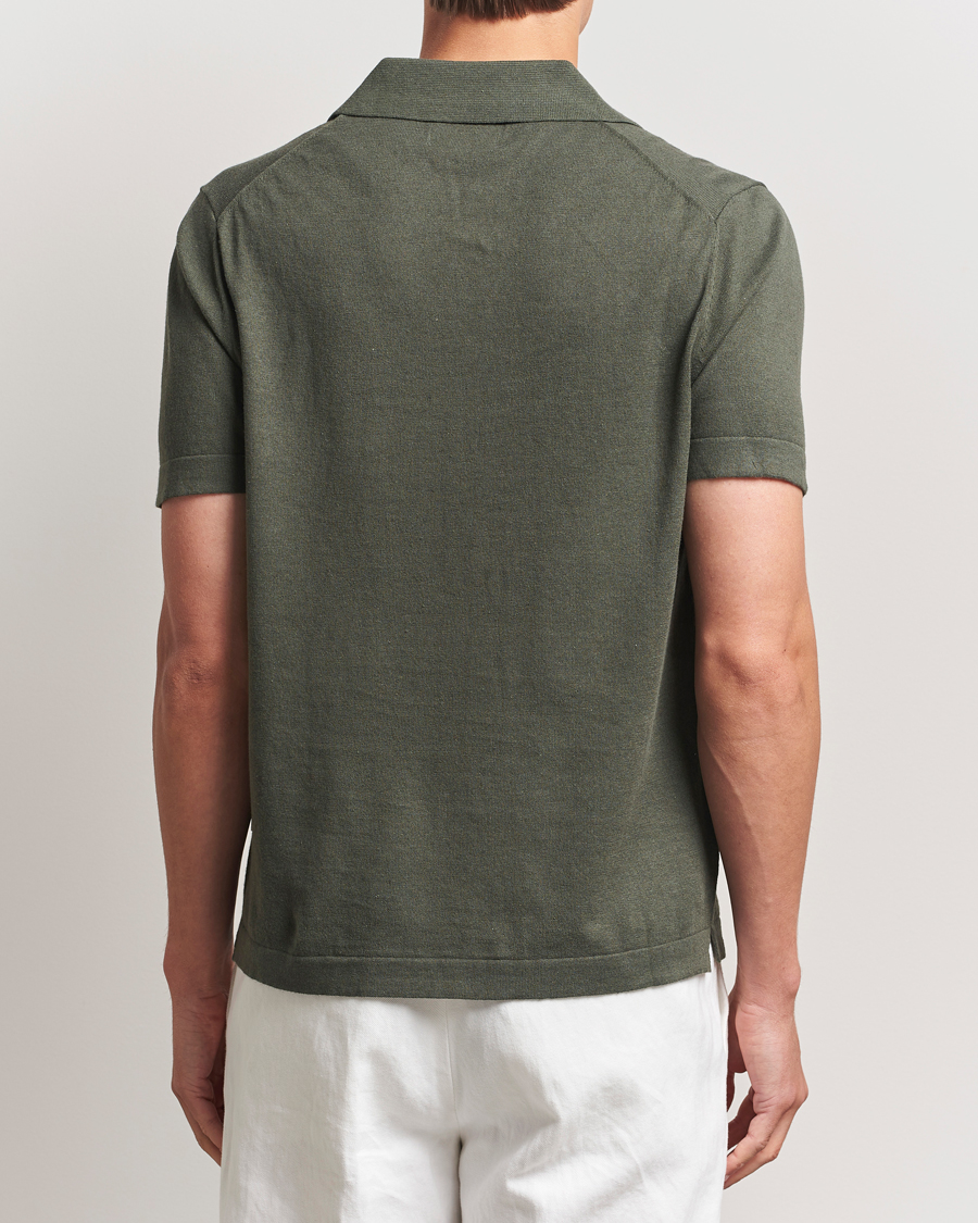 Herre | Pikéer | NN07 | Ryan Cotton/Linen Polo Croc Green