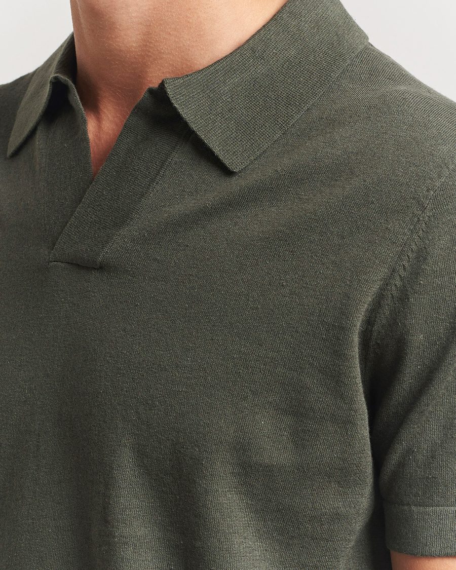 Herre | Pikéer | NN07 | Ryan Cotton/Linen Polo Croc Green
