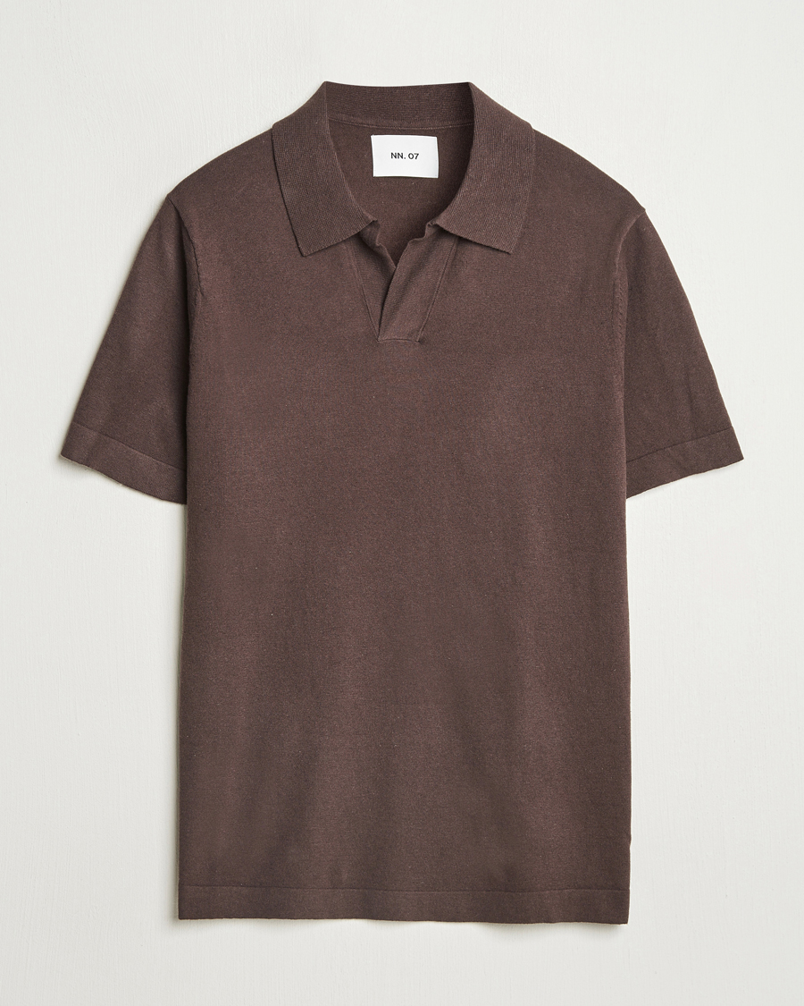 Herre | Pikéer | NN07 | Ryan Cotton/Linen Polo Coffee