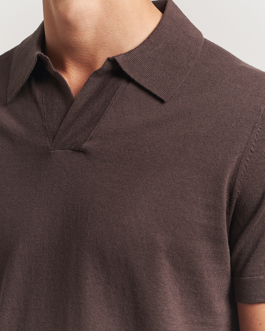 Herre | Pikéer | NN07 | Ryan Cotton/Linen Polo Coffee