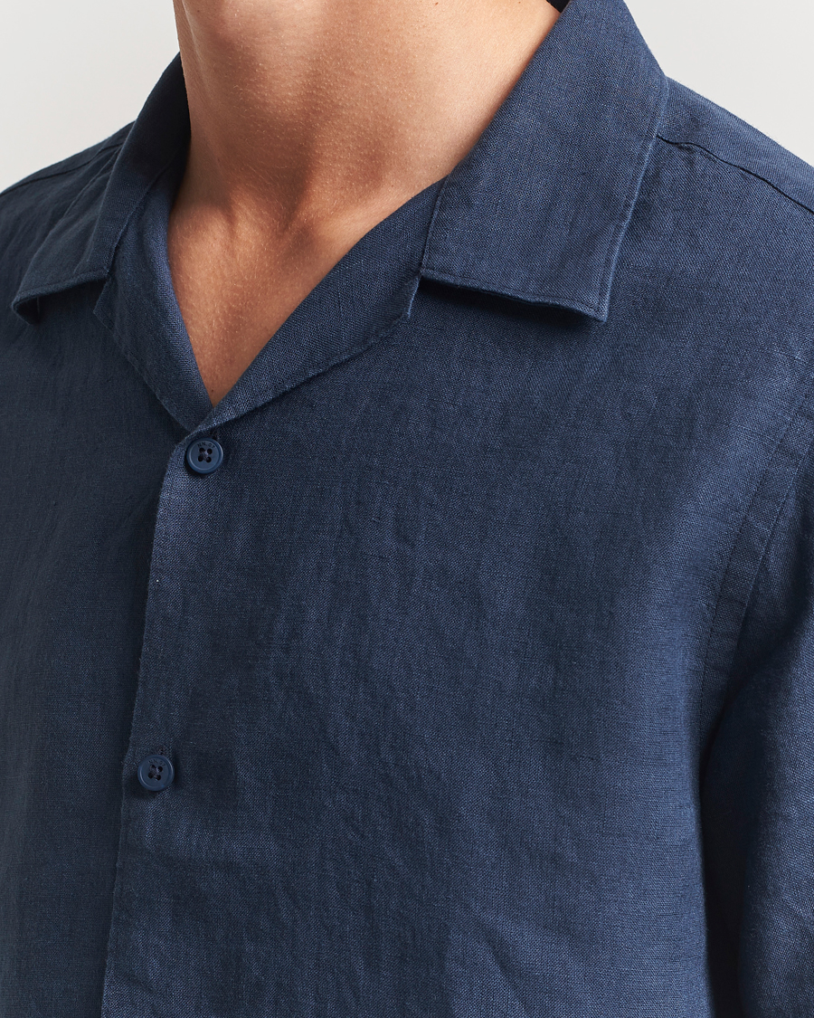 Herre | Skjorter | NN07 | Julio Linen Resort Shirt Navy Blue