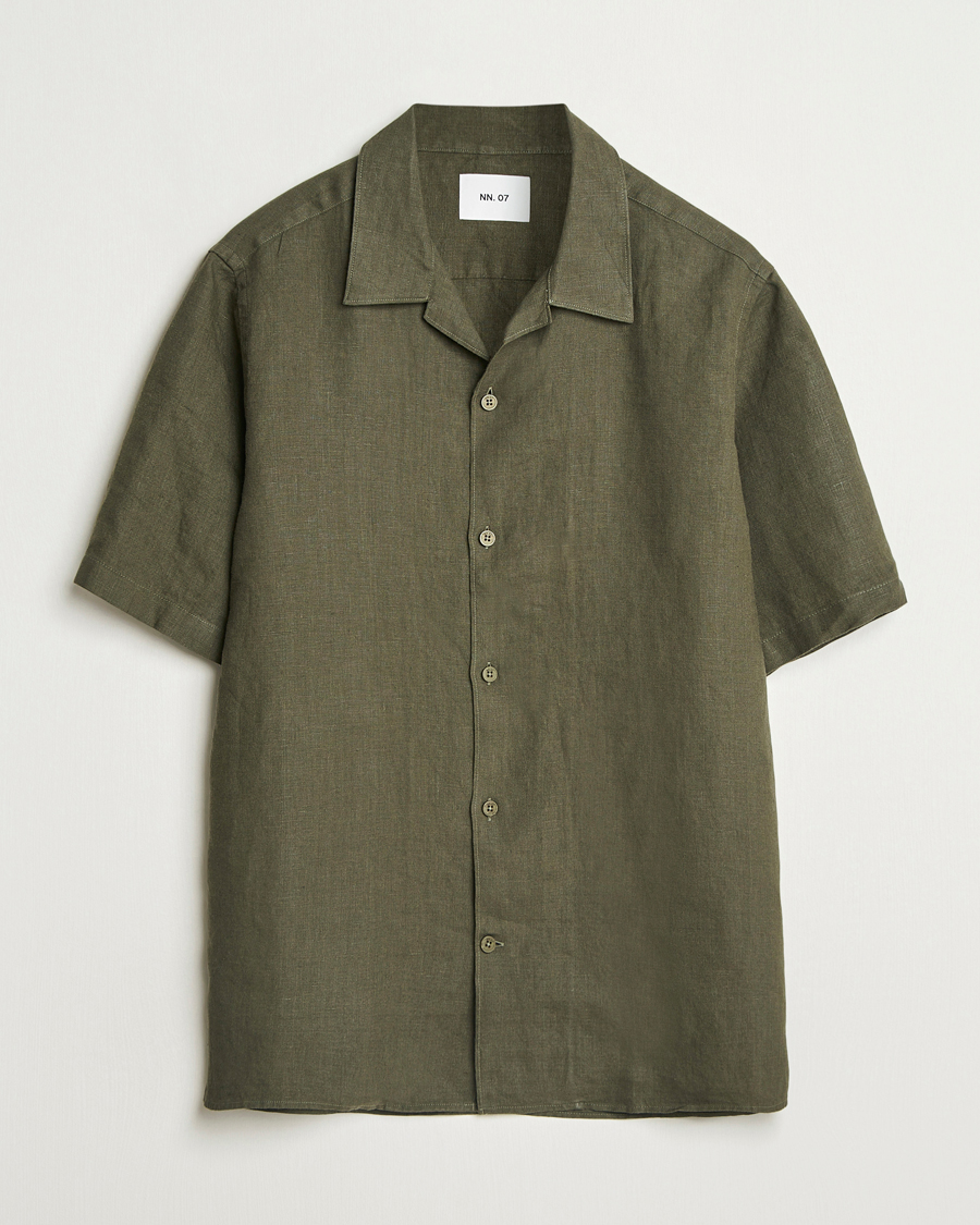 Herre | Skjorter | NN07 | Julio Linen Resort Shirt Croc Green