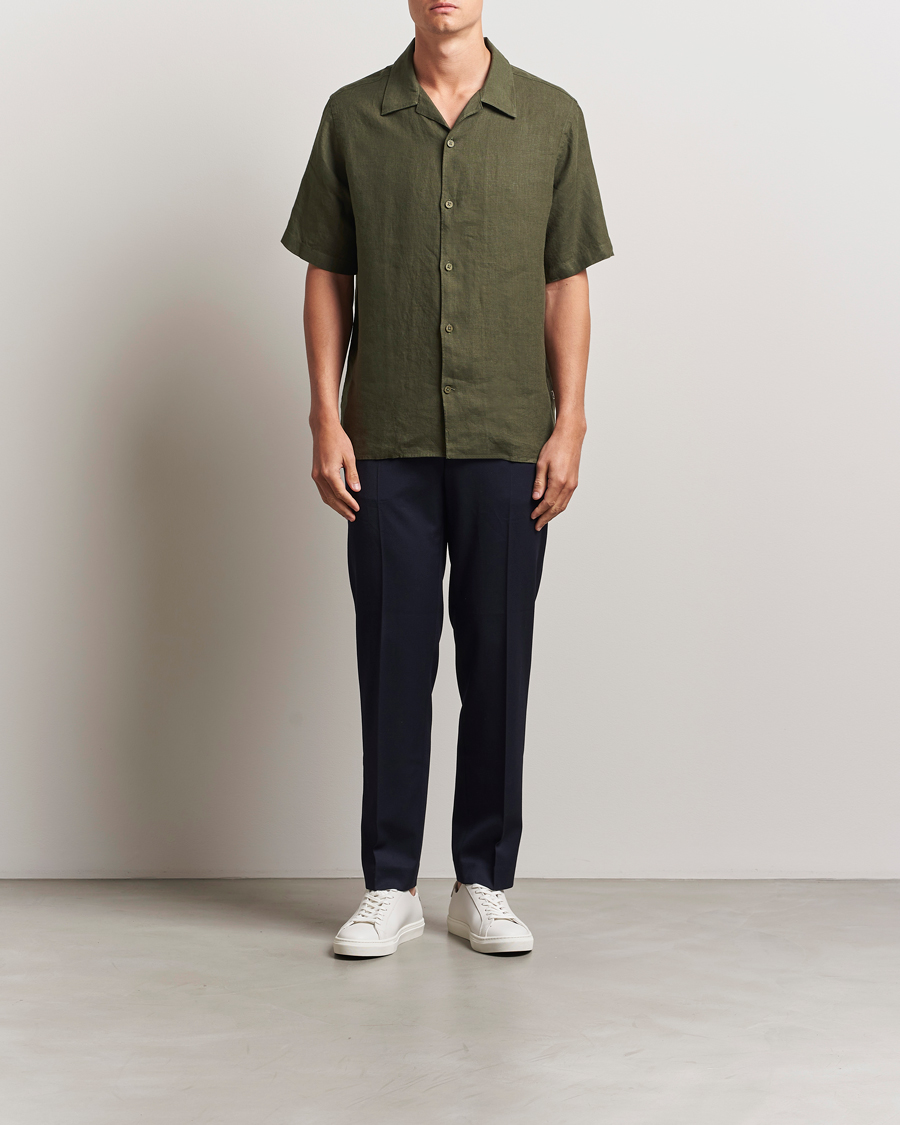 Herre | Skjorter | NN07 | Julio Linen Resort Shirt Croc Green