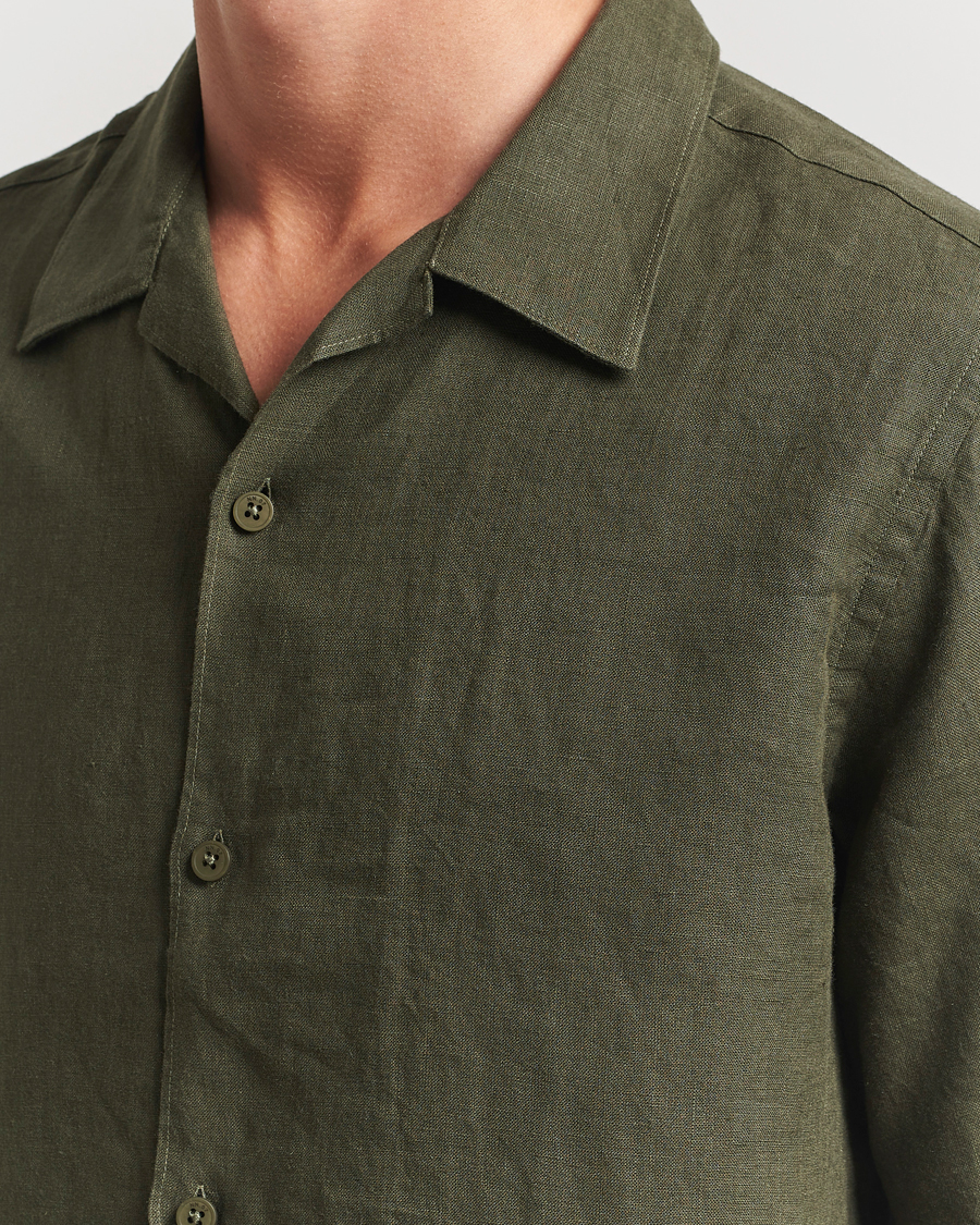 Herre | Skjorter | NN07 | Julio Linen Resort Shirt Croc Green