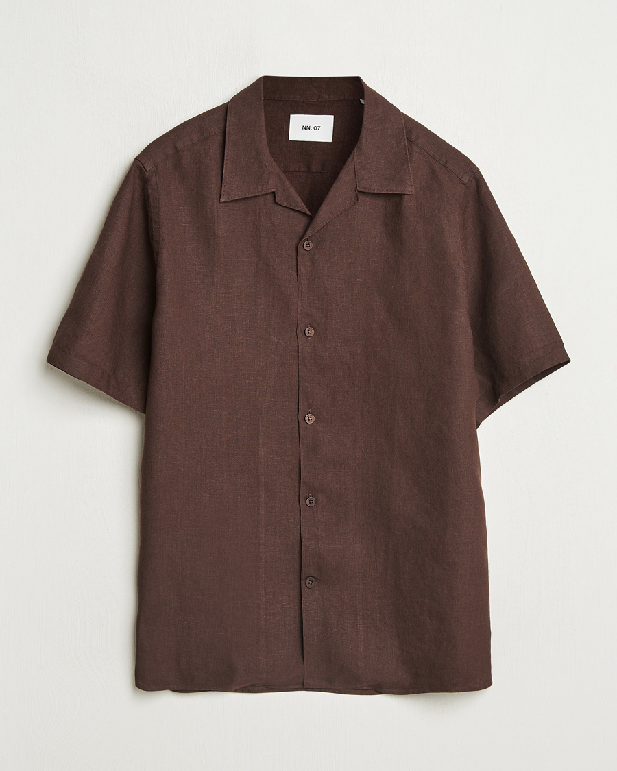 Herre | Skjorter | NN07 | Julio Linen Resort Shirt Coffee