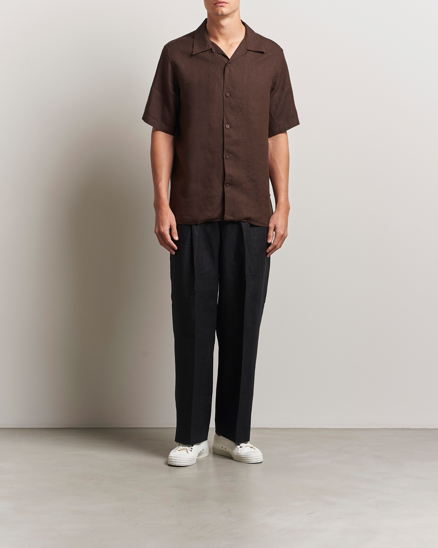Herre | Skjorter | NN07 | Julio Linen Resort Shirt Coffee