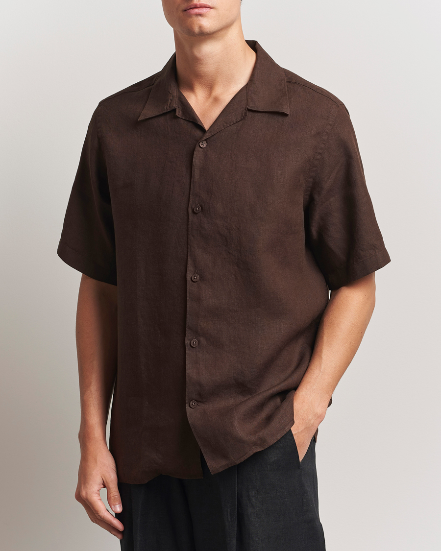 Herre | Skjorter | NN07 | Julio Linen Resort Shirt Coffee