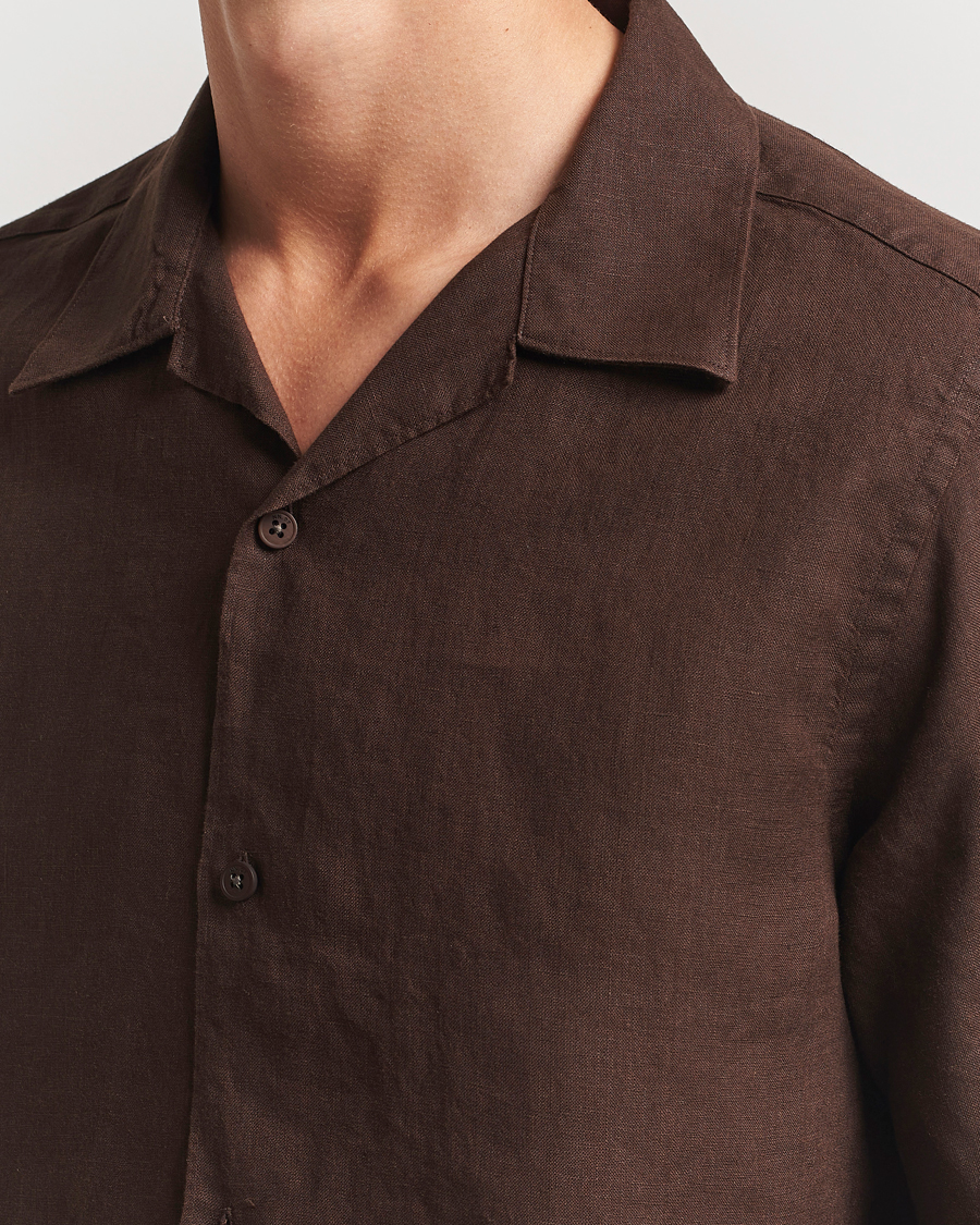 Herre | Skjorter | NN07 | Julio Linen Resort Shirt Coffee