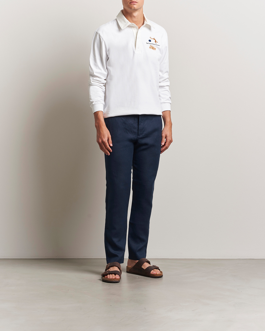 Herre | Bukser | NN07 | Theo Linen Trousers Navy Blue