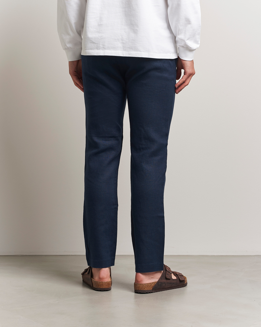 Herre | Bukser | NN07 | Theo Linen Trousers Navy Blue