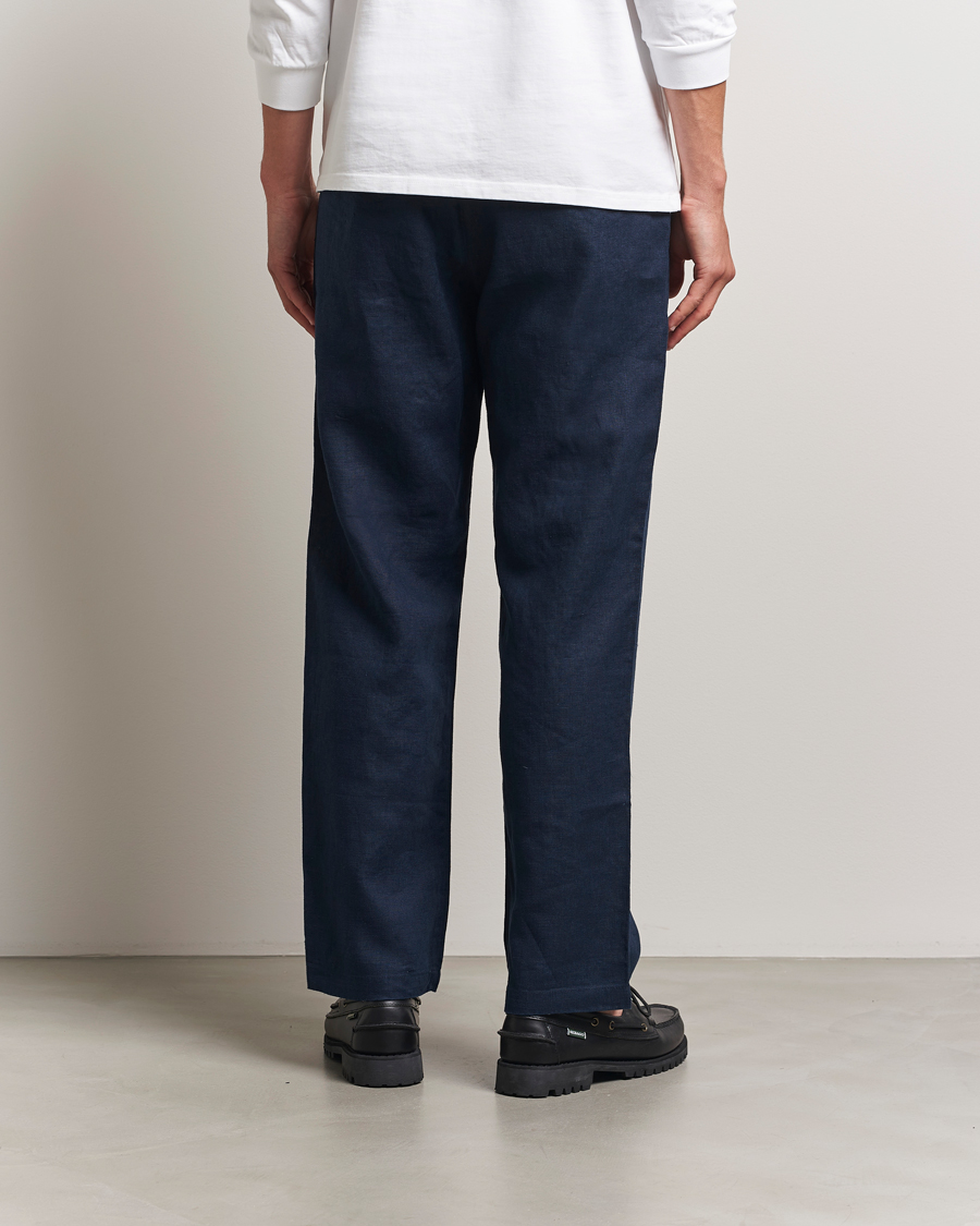 Herre | Bukser | NN07 | Aden Regular Fit Linen Trousers Navy Blue