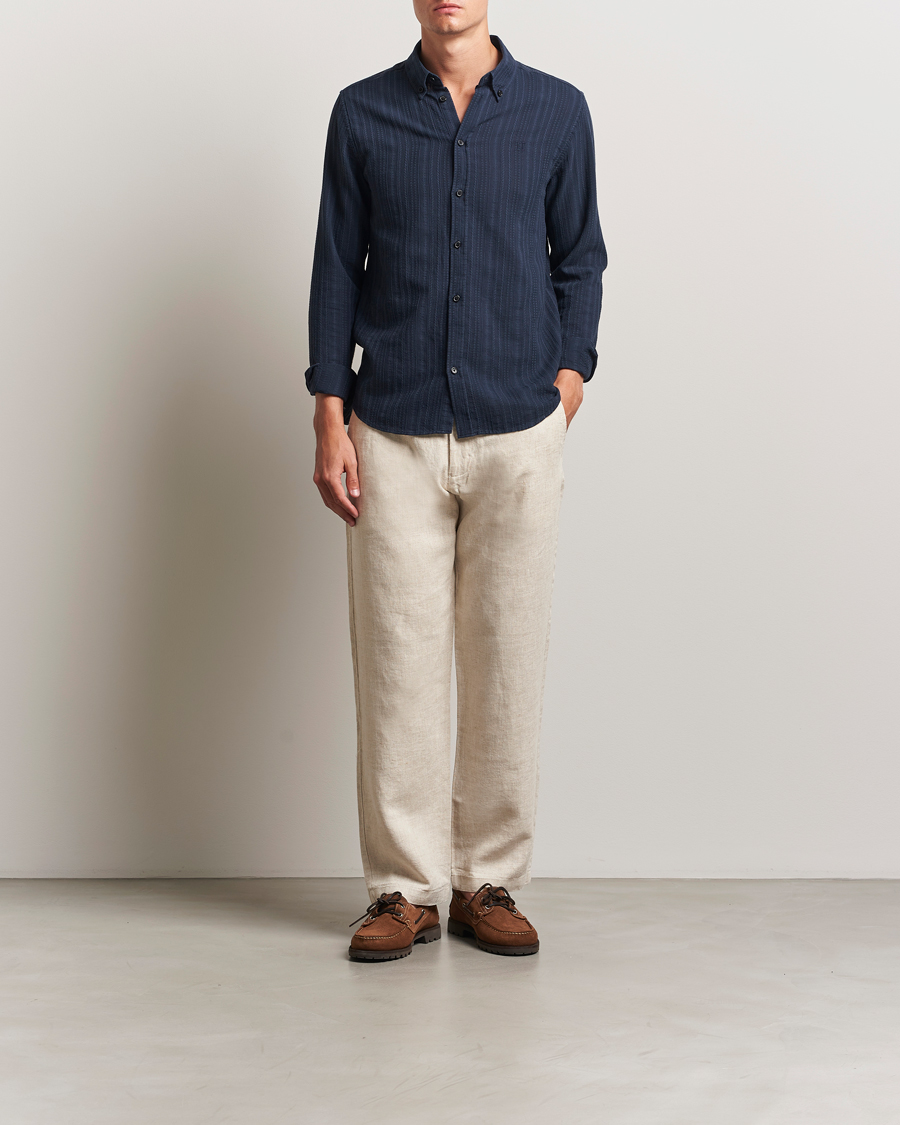 Herre | Bukser | NN07 | Aden Regular Fit Linen Trousers Oat