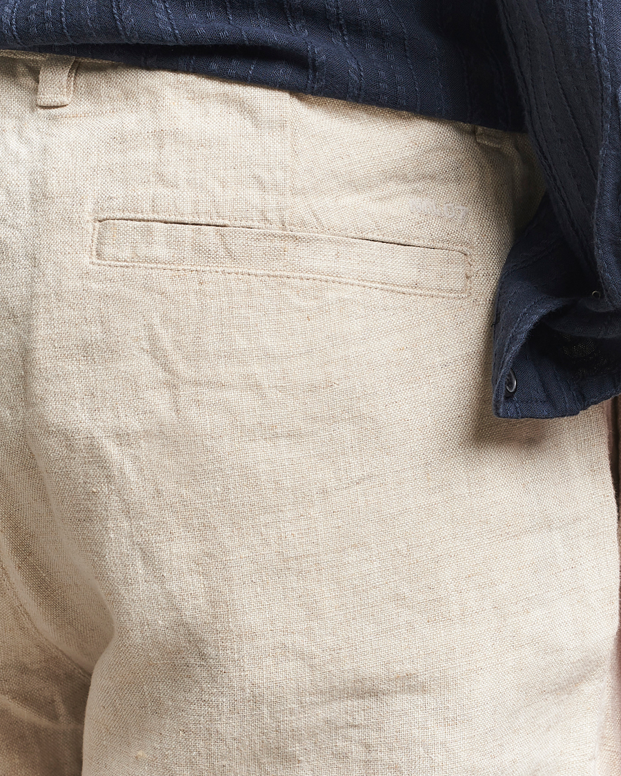 Herre | Bukser | NN07 | Aden Regular Fit Linen Trousers Oat