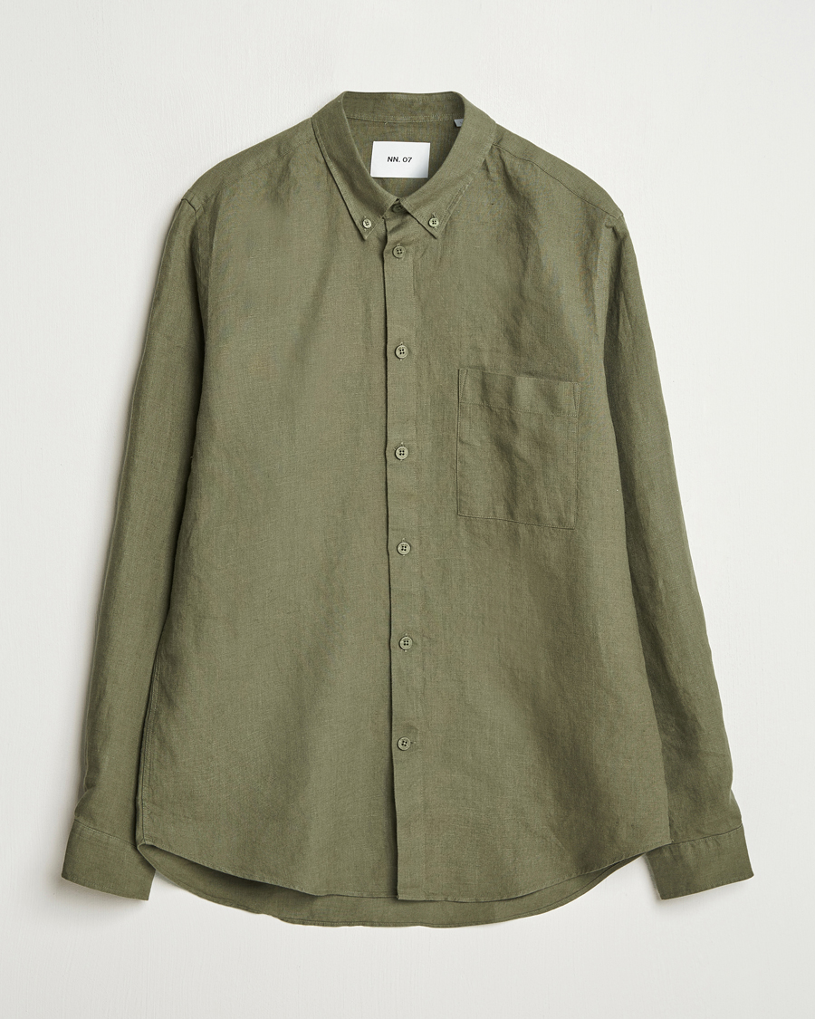 Herre | Skjorter | NN07 | Arne Linen Button Down Shirt Capers Green