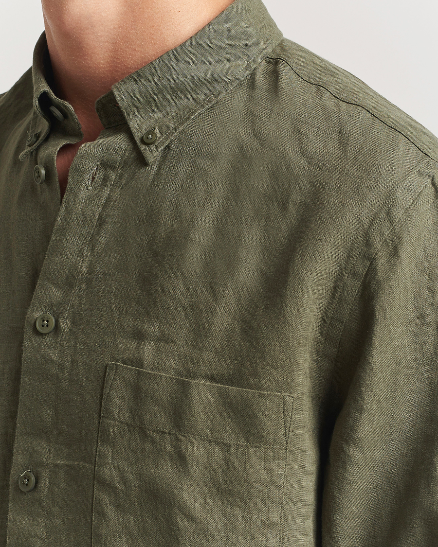 Herre | Skjorter | NN07 | Arne Linen Button Down Shirt Capers Green