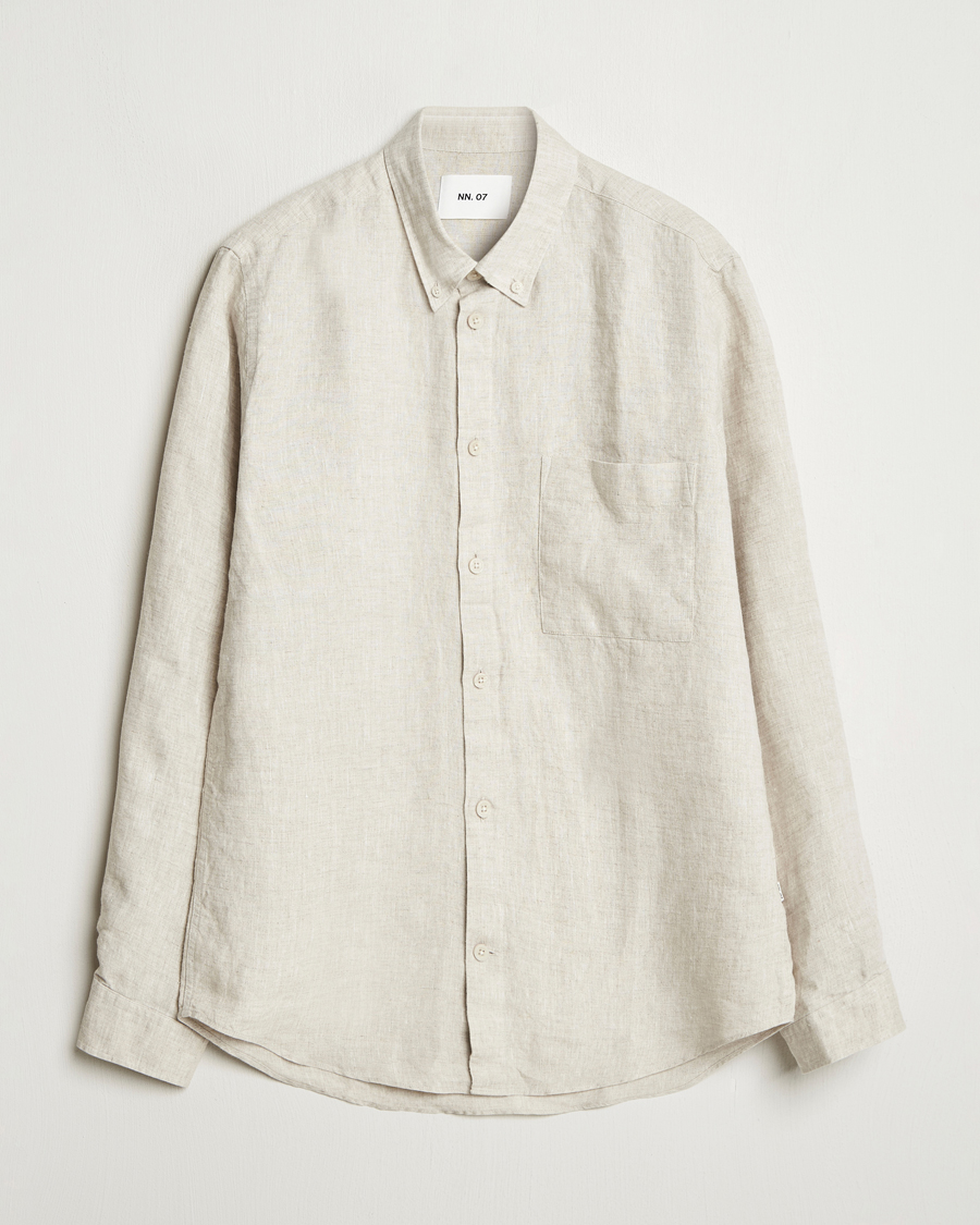 Herre | Skjorter | NN07 | Arne Linen Button Down Shirt Oat
