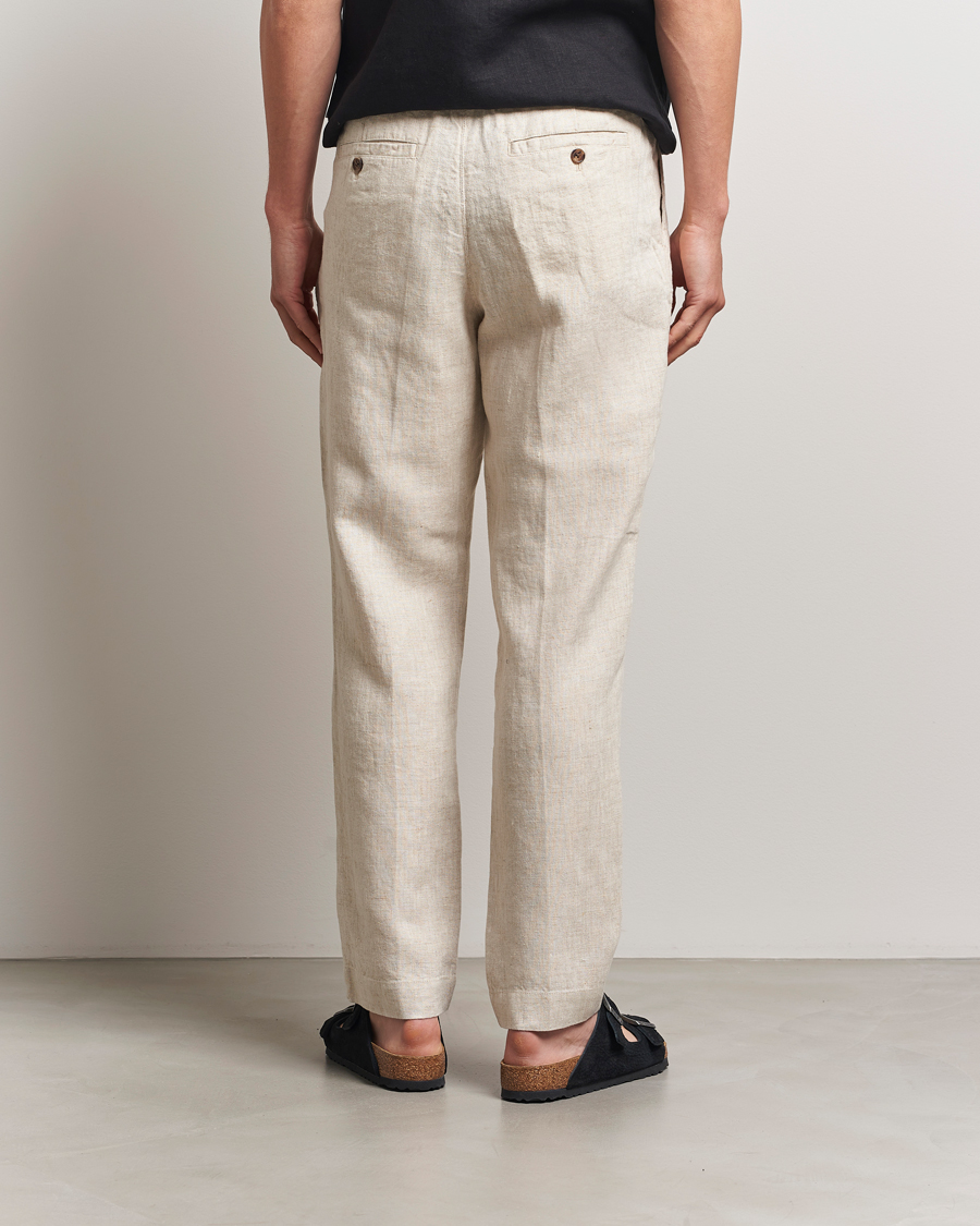 Herre | Bukser | NN07 | Billie Linen Drawstring Trousers Oat
