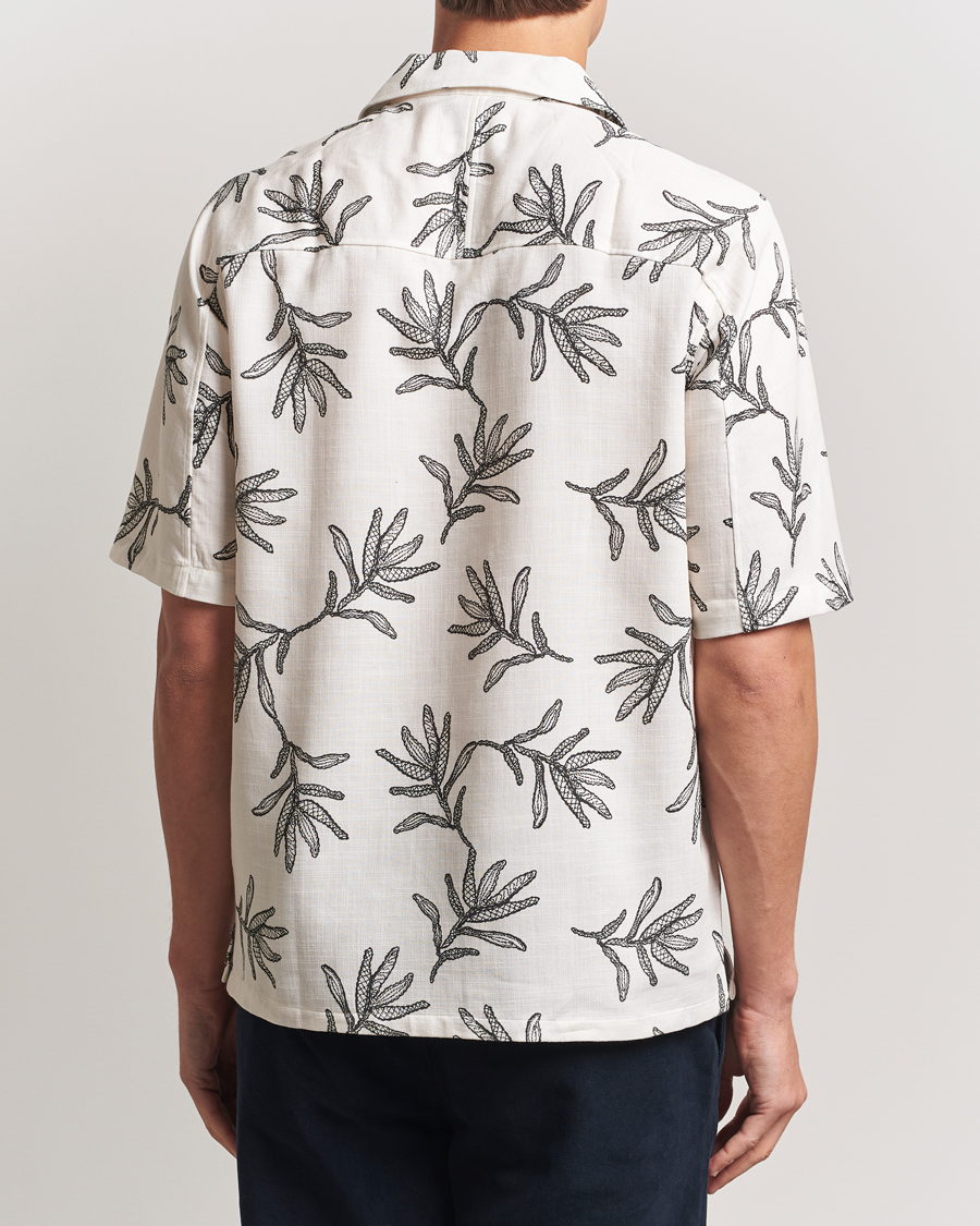 Herre | Skjorter | NN07 | Ole Printed Cotton/Lyocell Resort Shirt Off White