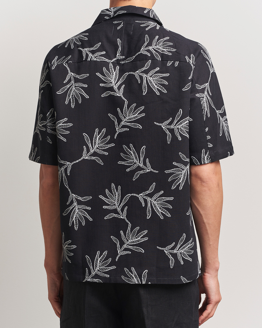 Herre | Skjorter | NN07 | Ole Printed Cotton/Lyocell Resort Shirt Black