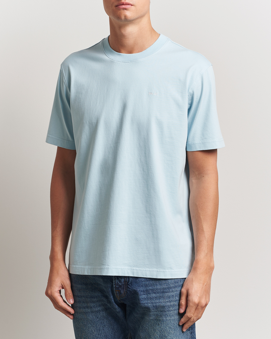 Herre | T-Shirts | NN07 | Adam Logo Crew Neck T-Shirt Winter Sky