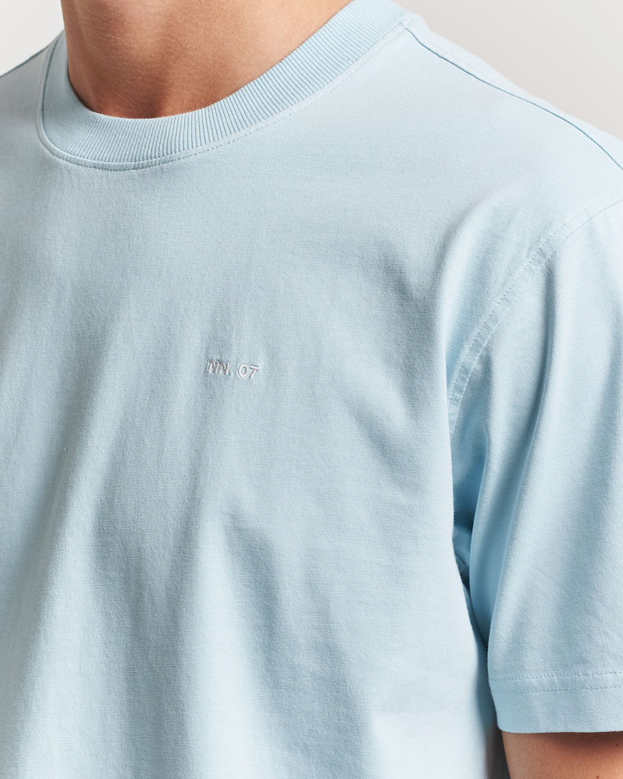 Herre | T-Shirts | NN07 | Adam Logo Crew Neck T-Shirt Winter Sky