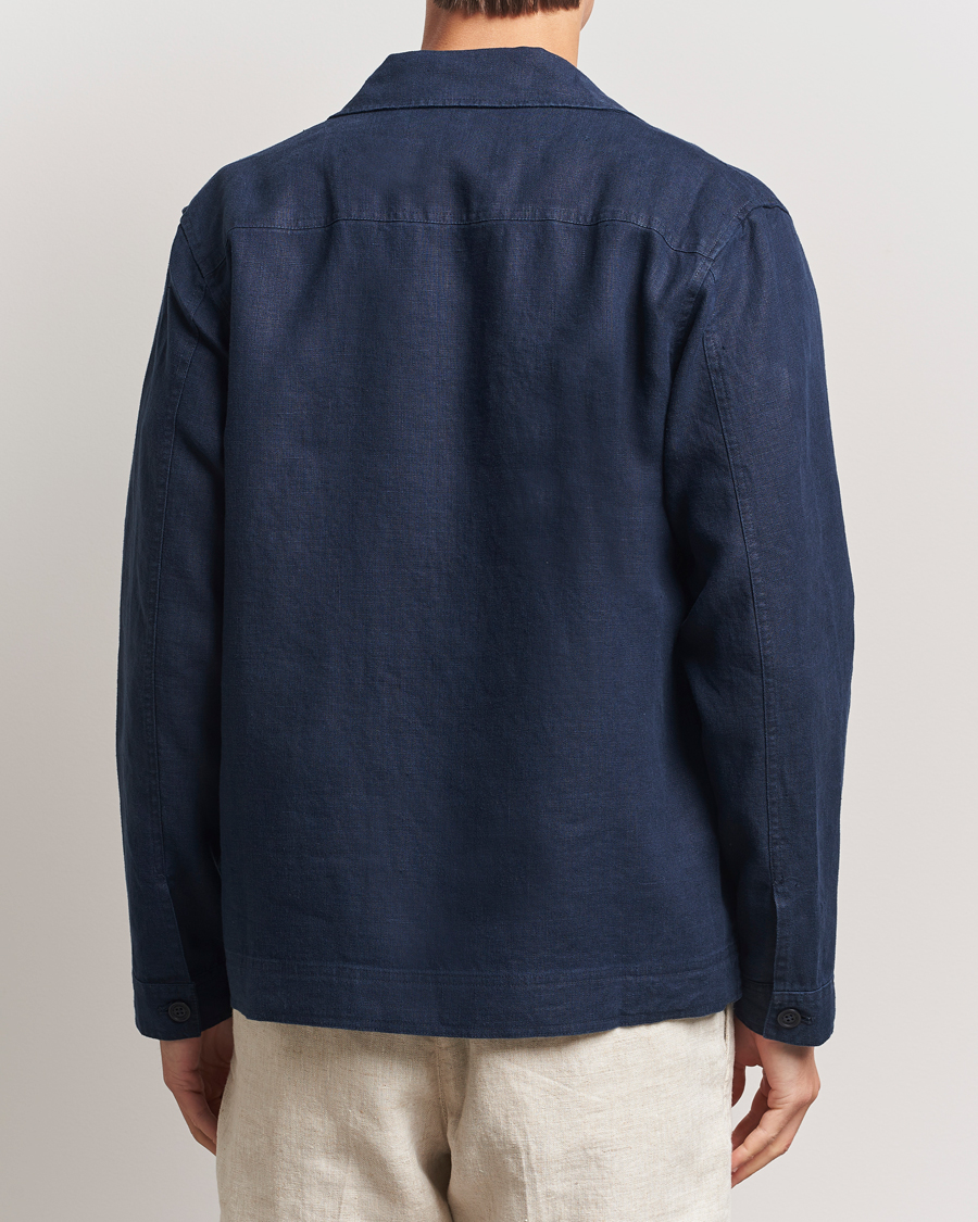 Herre | Skjorter | NN07 | Olav Linen Overshirt Navy Blue