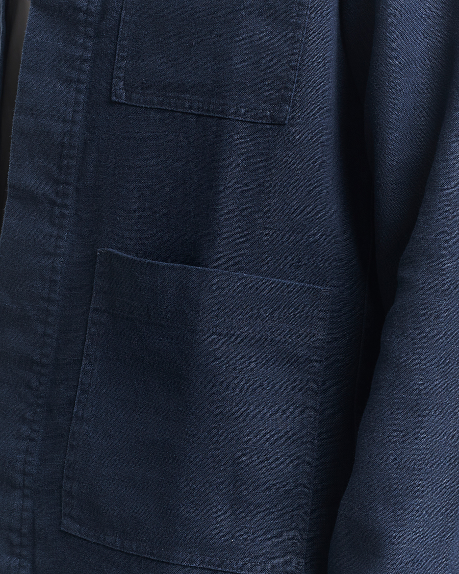 Herre | Skjorter | NN07 | Olav Linen Overshirt Navy Blue