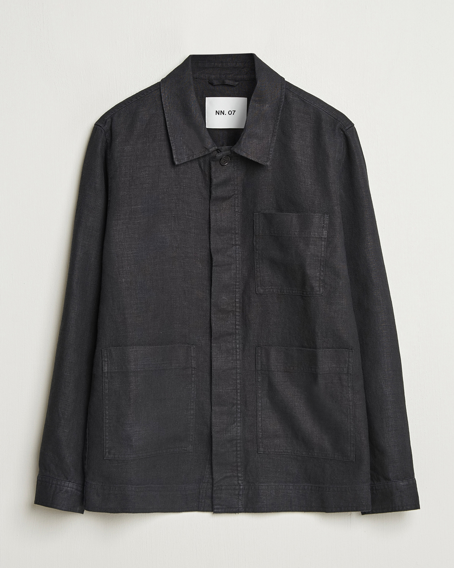 Herre | Skjorter | NN07 | Olav Linen Overshirt Black