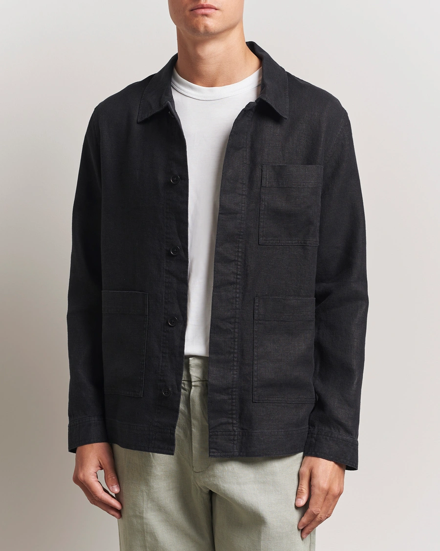 Herre | Skjorter | NN07 | Olav Linen Overshirt Black