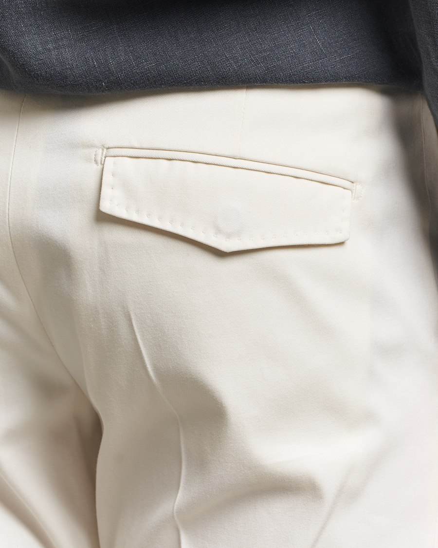 Herre | Bukser | Tiger of Sweden | Tenuta Pleated Cotton Trousers Soft White