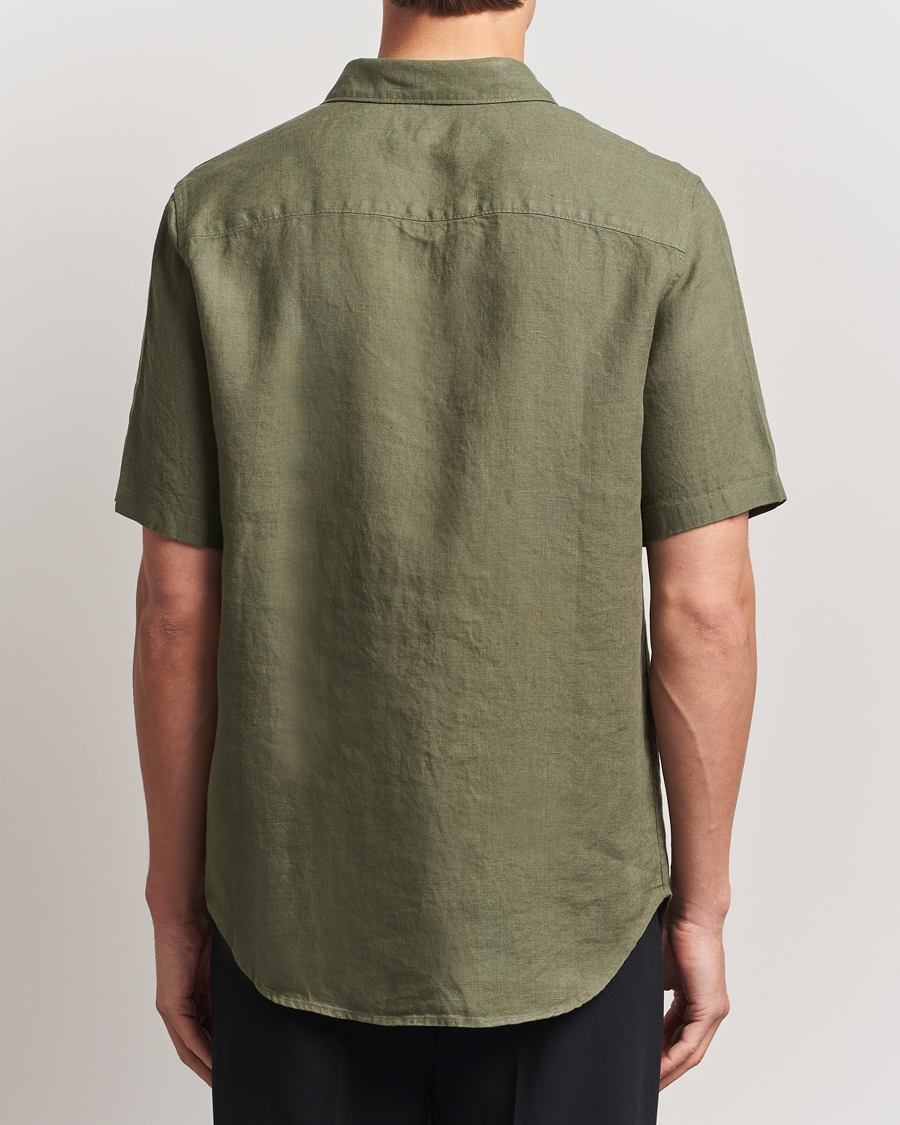 Herre | Skjorter | NN07 | Enzo Linen Short Sleeve Shirt Capers Green
