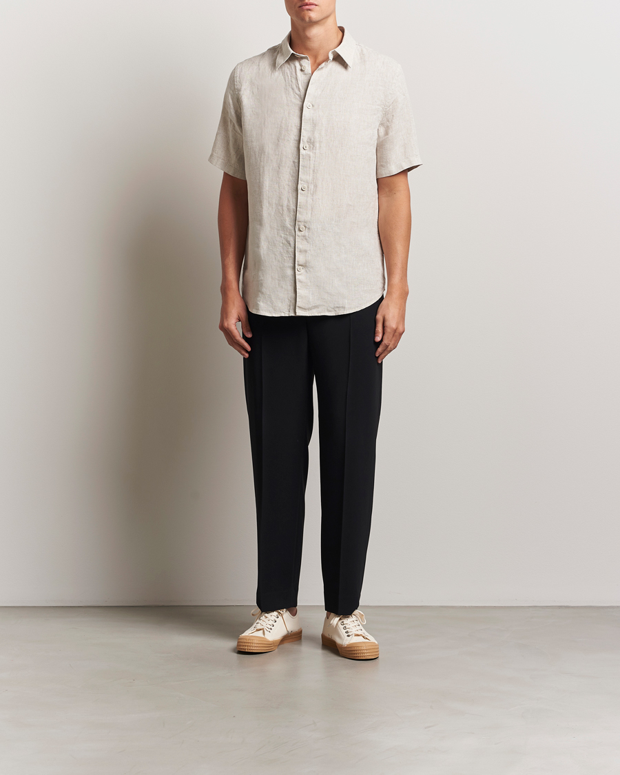 Herre | Skjorter | NN07 | Enzo Linen Short Sleeve Shirt Oat