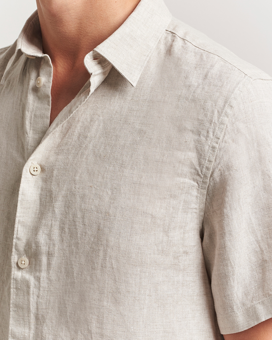 Herre | Skjorter | NN07 | Enzo Linen Short Sleeve Shirt Oat