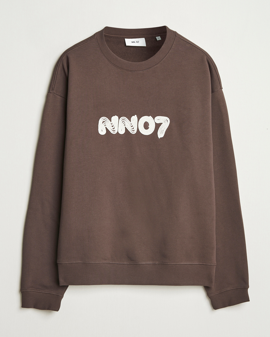 Herre | Gensere | NN07 | David Rope Logo Crew Neck Sweatshirt Coffee