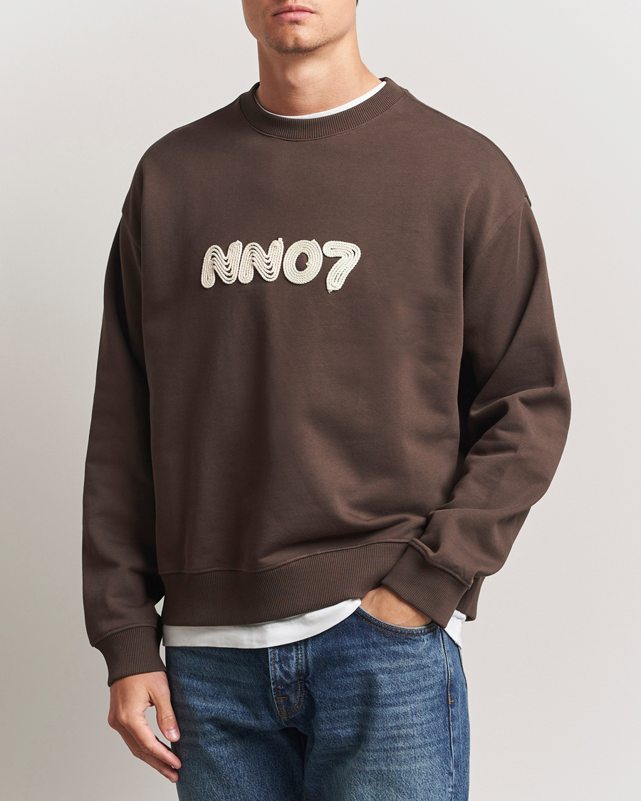 Herre | Gensere | NN07 | David Rope Logo Crew Neck Sweatshirt Coffee