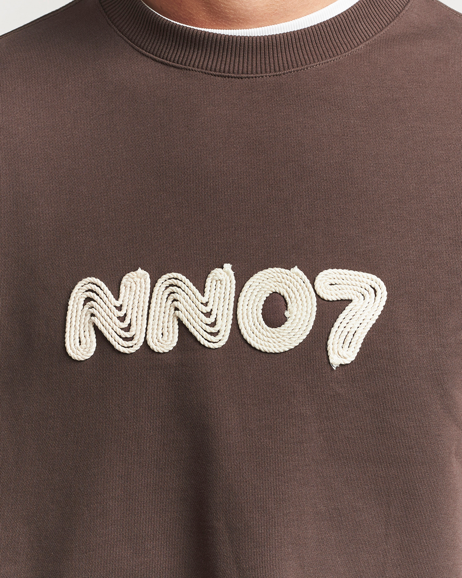 Herre | Gensere | NN07 | David Rope Logo Crew Neck Sweatshirt Coffee